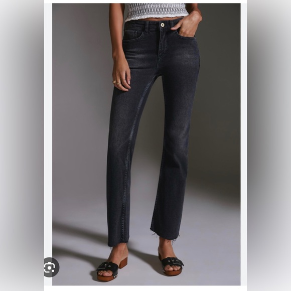 NWT Anthropologie Pilcro + the Letterpress Slim Straight Black Jeans 24 - Picture 5 of 6